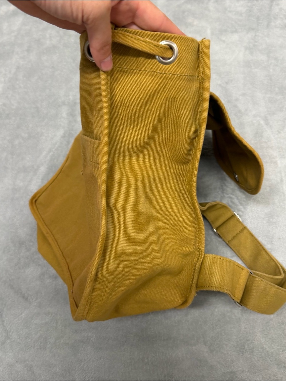 Baggu Tan Brown Drawstring Duck Canvas Rucksack Backpack - Picture 5 of 8